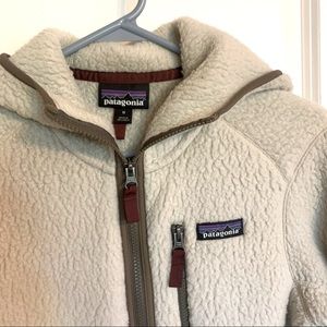 Patagonia Retro Pile Full Zip Fleece Hoodie cream white
